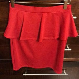 Red pencil skirt